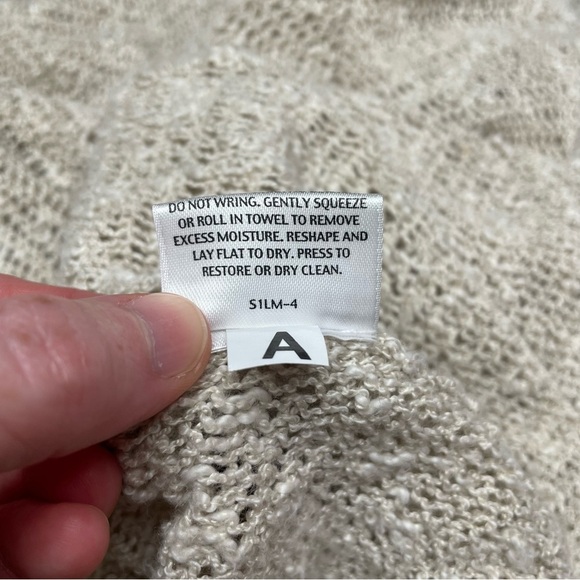 Eileen Fisher Linen Blend Open Front Knit Cardigan Cream Beige Extra Large XL - Picture 8 of 10